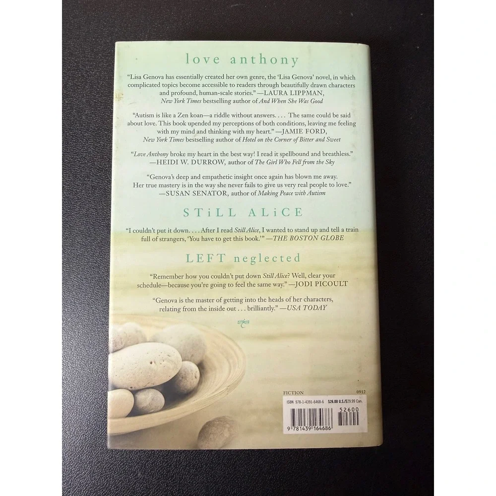 Love Anthony Lisa Genova Hardcover Novel‎ 2012  Fiction